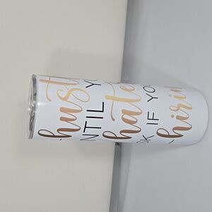 Customized White and Gold Insulated Tumbler